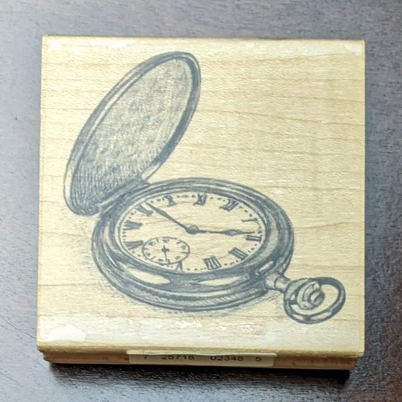 NWOT Inkadinkado Pocket Watch Rubber Stamp - Picture 1 of 1